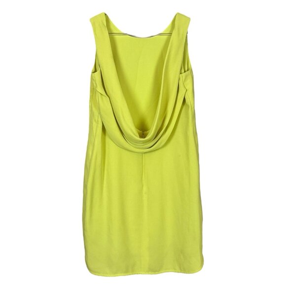 BCBG MaxAzria Ellie Cowl Draped Low Open Back Dress Lemongrass Yellow Size 4 - Picture 2 of 10